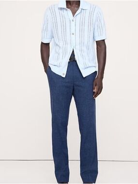 Banana Republic Navy Tailored Slim Fit Trousers
